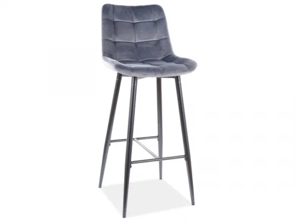Signal Barová stolička CHIC H-1 | Velvet Farba: Čierna / Bluvel 19