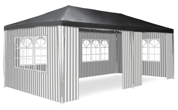 Garthen 71702 Záhradný párty stan - 3 x 6 m, antracit + 6 bočníc