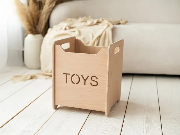 Woodisio Drevený box na hračky pre deti TONI buk Farba: Prírodné drevo, Variant: Maxi