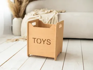 Woodisio Drevený box na hračky pre deti TONI buk Farba: Prírodné drevo, Variant: Mini