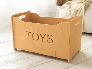 Woodisio Drevený box na hračky pre deti TONI buk Farba: Prírodné drevo, Variant: Mini