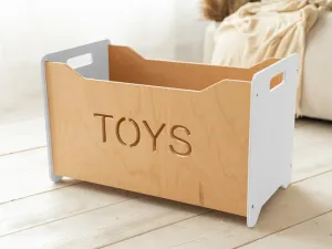 Woodisio Drevený box na hračky pre deti TONI buk Farba: Prírodné drevo, Variant: Mini