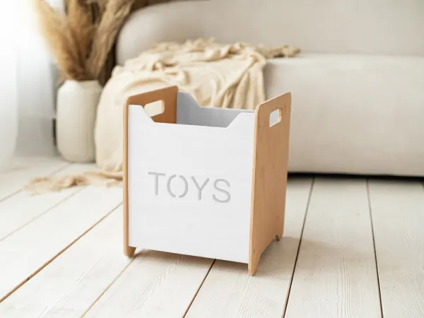 Woodisio Drevený box na hračky pre deti TONI buk Farba: Prírodné drevo, Variant: Mini
