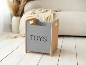 Woodisio Drevený box na hračky pre deti TONI buk Farba: Prírodné drevo, Variant: Mini