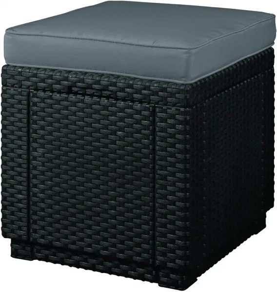 KETER Taburetka STOOL CUBE | hnedá/sivohnedá poduška