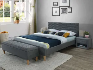 Signal Nočný stolík AZURRO Velvet Farba: Sivá / Bluvel 14