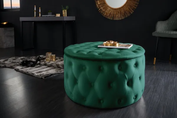 Chesterfield taburet ZETHOS Dekorhome Ružová