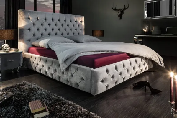 Chesterfield posteľ PALLAS Dekorhome Modrá