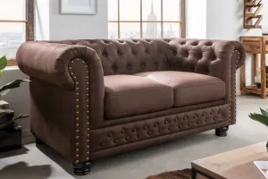Chesterfield pohovka 2-miestna MIDAS Dekorhome Sivá