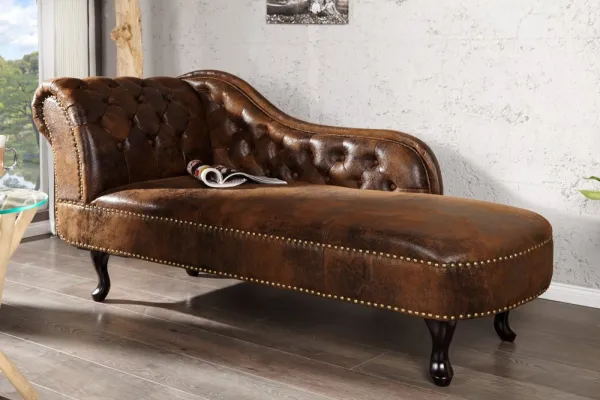 Chesterfield leňoška ZETHOS Dekorhome Hnedá