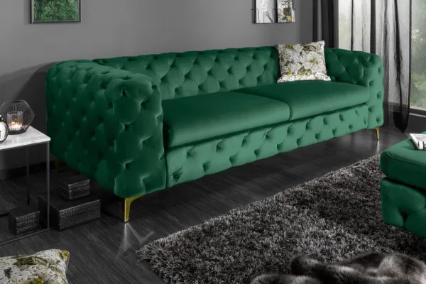 Chesterfield pohovka ZETHOS Dekorhome Sivá