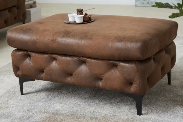 Chesterfield taburet ZETHOS Dekorhome Krémová