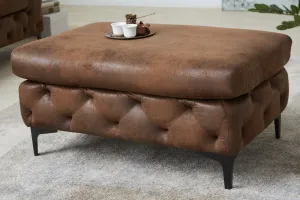 Chesterfield taburet ZETHOS Dekorhome Krémová