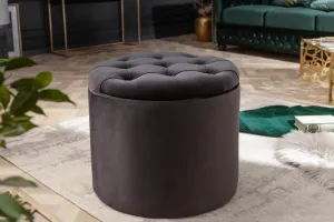 Chesterfield taburet ZETHOS Dekorhome Strieborná