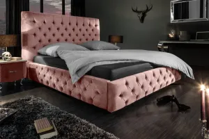 Chesterfield posteľ PALLAS Dekorhome Modrá
