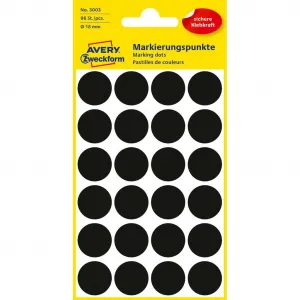 Avery Zweckform Etikety kruhové 18mm Avery čierne