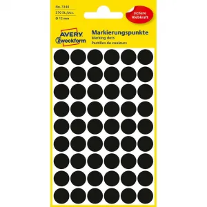 Avery Zweckform Etikety kruhové 12mm Avery čierne