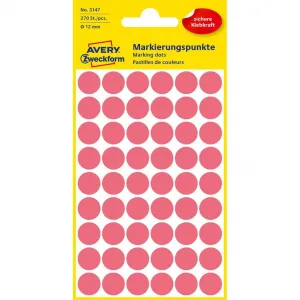 Avery Zweckform Etikety kruhové 12mm Avery neónovo červené