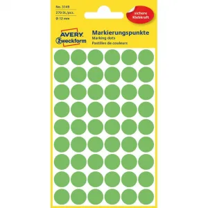Avery Zweckform Etikety kruhové 12mm Avery neónovo zelené