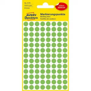 Avery Zweckform Etikety kruhové 8mm Avery neónovo zelené