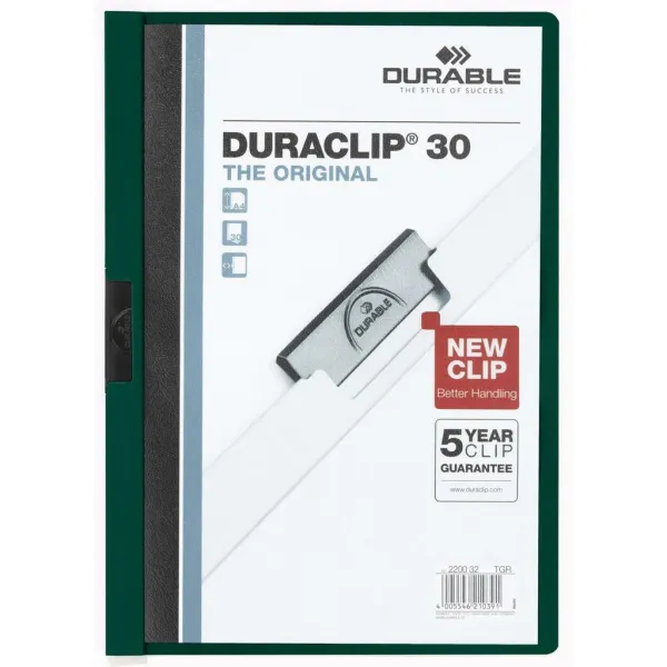 Durable Obal s klipom DURACLIP Original 30 tmavozelený
