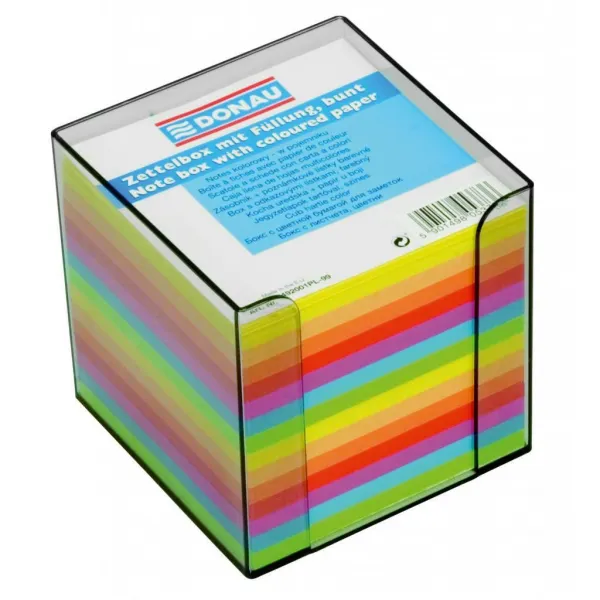 Bloček kocka nelepená 90x90x90mm neónových farieb dymová škatuľka