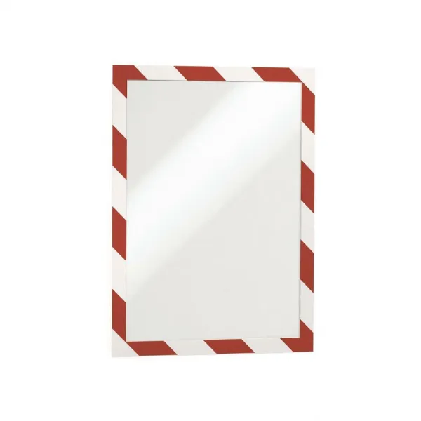 Durable Samolepiaci Duraframe Security A4, červeno-biely, bal.2 ks