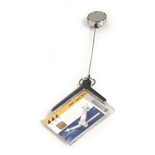 DURABLE Visačka na plastovú kartu s kotúčom DURABLE CARD HOLDER DE LUXE PRO 85x54mm 10ks (DU830758)