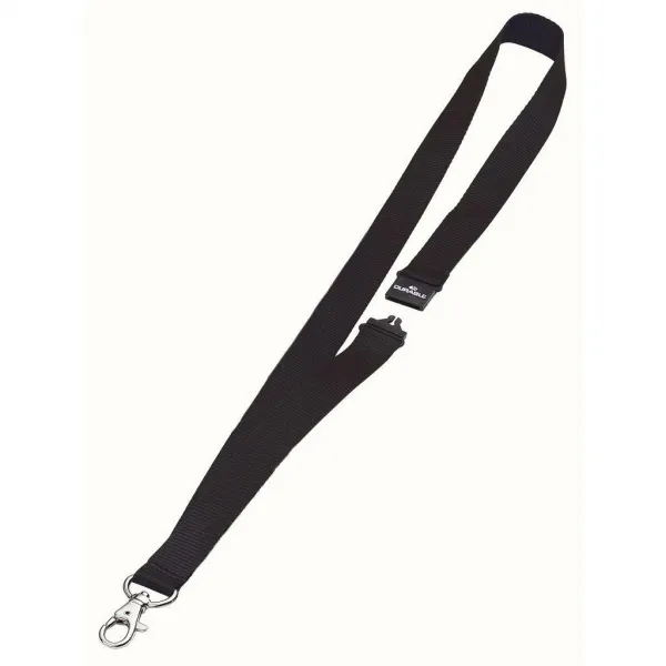 Snúrka na krk Závesný remienok DURABLE 20mm so skobou čierny 10ks