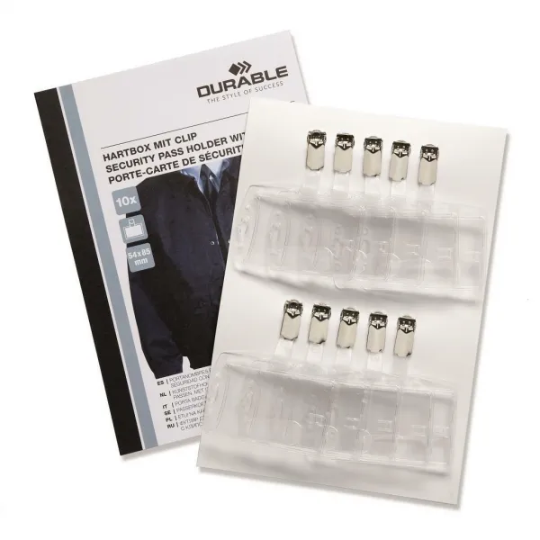 DURABLE Visačka na plastovú kartu so štipcom DURABLE 85x54mm 10ks (DU869819)