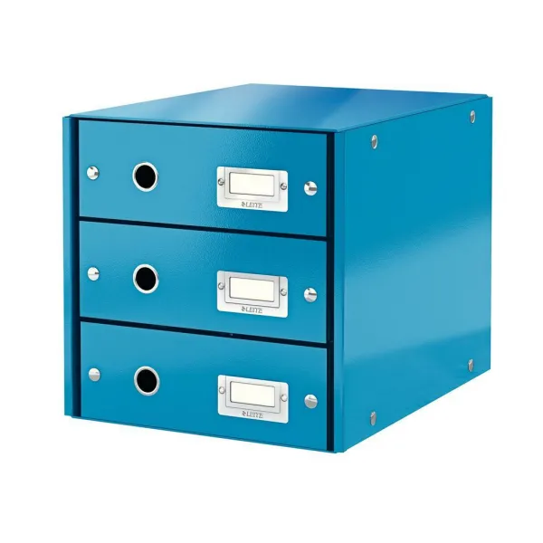 LEITZ Zásuvkový box Leitz Click & Store 3 zásuvky metalická modrá (ES604836)