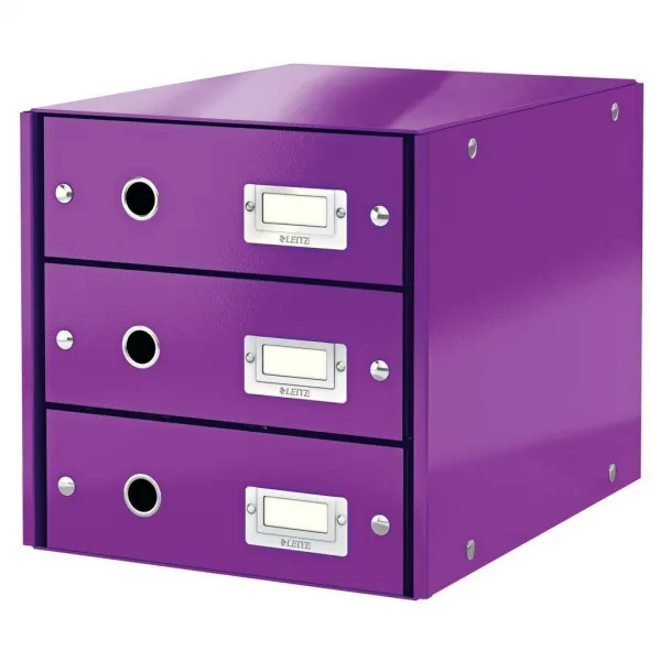 LEITZ Zásuvkový box Leitz Click & Store 3 zásuvky purpurová (ES604862)