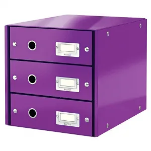 LEITZ Zásuvkový box Leitz Click & Store 3 zásuvky purpurová (ES604862)