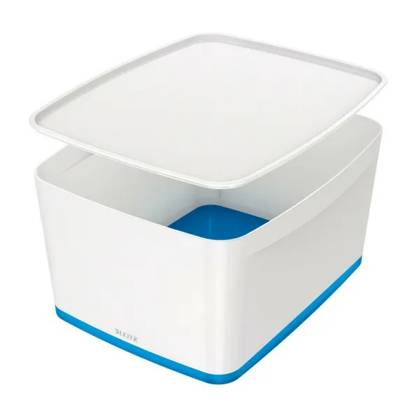 Leitz Úložný box s vekom MyBox, veľkosť L biela/modrá