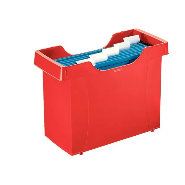 BOX NA ZÁVESNÉ ZAKLADACIE DOSKY, S 5 ZÁV.ZAKL. DOSKAMI, PLASTOVÝ, , LEITZ "PLUS", ČERVENÁ