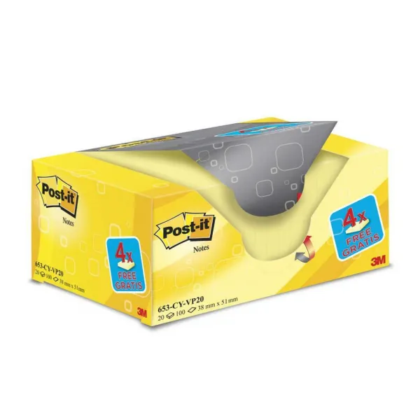 POST-IT Bločky Post-it 38x51 žlté 20x100l (MM065355)