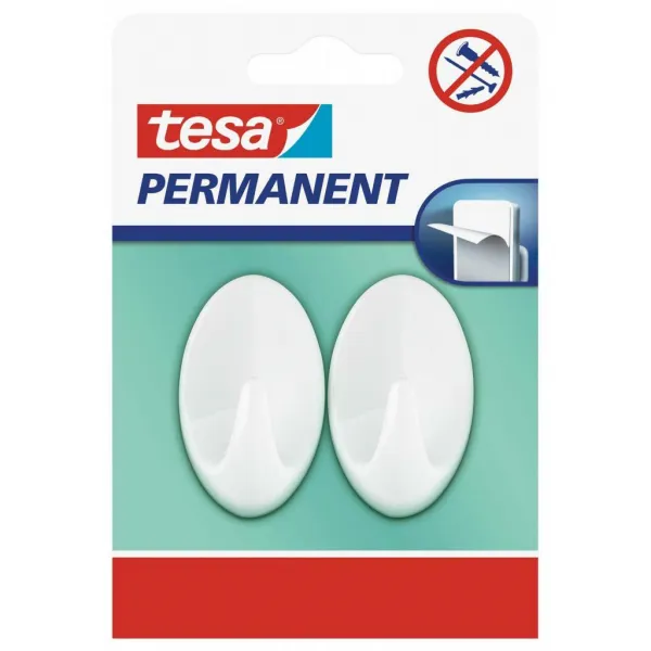 Háčik tesa® Permanent, ovál L, biely, plast 2171123