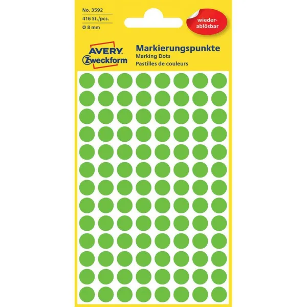 Avery Zweckform Etikety kruhové 8mm Avery odnímateľné zelené