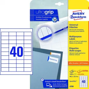 Avery Zweckform Etikety univerzálne 48,5x25,4mm Avery A4 25+5 hárkov
