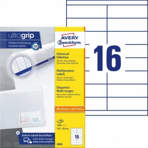 Avery Zweckform Etikety univerzálne 105x33,8 mm Avery A4 100 hárkov