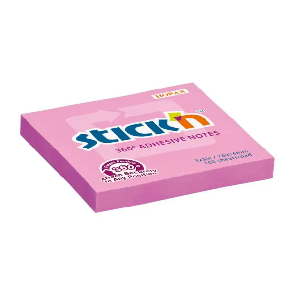 Stick`n by Hopax Samolepiaci bloček 360° 76x76mm ružový