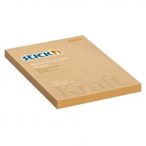 Stick`n by Hopax Samolepiaci bloček Kraft 150x101mm prírodná hnedá linajkový