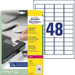 Avery Zweckform Etikety odolné na špeciálne použitie Avery `šachovnicový vzor` 45,7x21,2mm A4 biele 20 hárkov