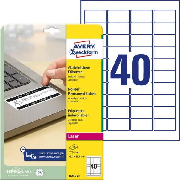 Avery Zweckform Etikety odolné na špeciálne použitie Avery `okamžite viditeľná manipulácia` 45,7x25,4mm biele