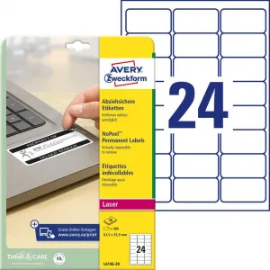 Avery Zweckform Etikety odolné na špeciálne použitie Avery `okamžite viditeľná manipulácia` 63,5x33,9mm biele