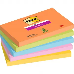 Bloček Post-it Super Sticky BOOST, veľkosť 76x127 mm, 5 bločkov po 90 lístkov