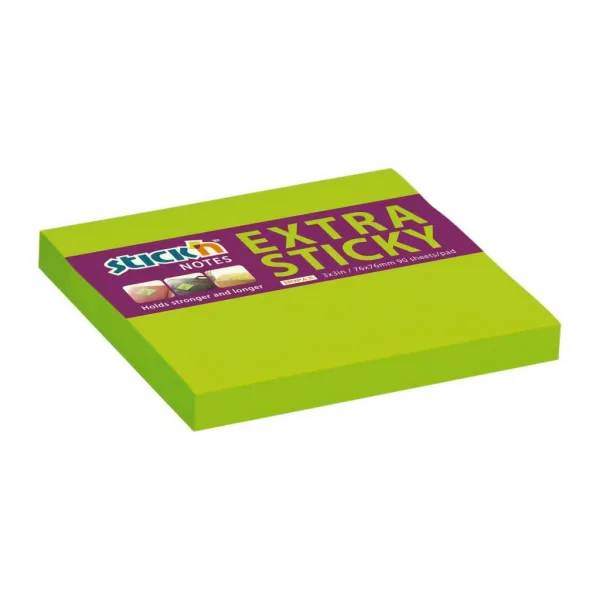 Stick`n by Hopax Samolepiaci bloček 76x76mm neónovo zelený