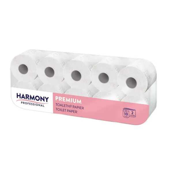 Toaletný papier 2-vrstvový Harmony Professional premium biely, celulóza, návin 23,8 m (10 ks)