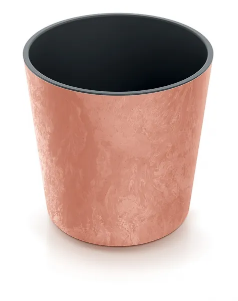 Prosperplast Kvetináč NURBI ZAOBLENÝ BETÓNOVÝ EFEKT tehlovo červený, variant 30 cm