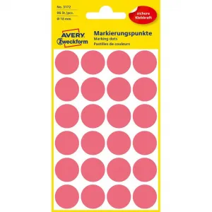 Avery Zweckform Etikety kruhové 18mm Avery neónovo červené